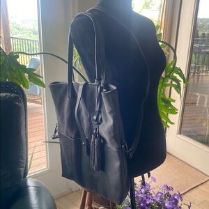 Moda Luxe Gray Leather/Suede Bag